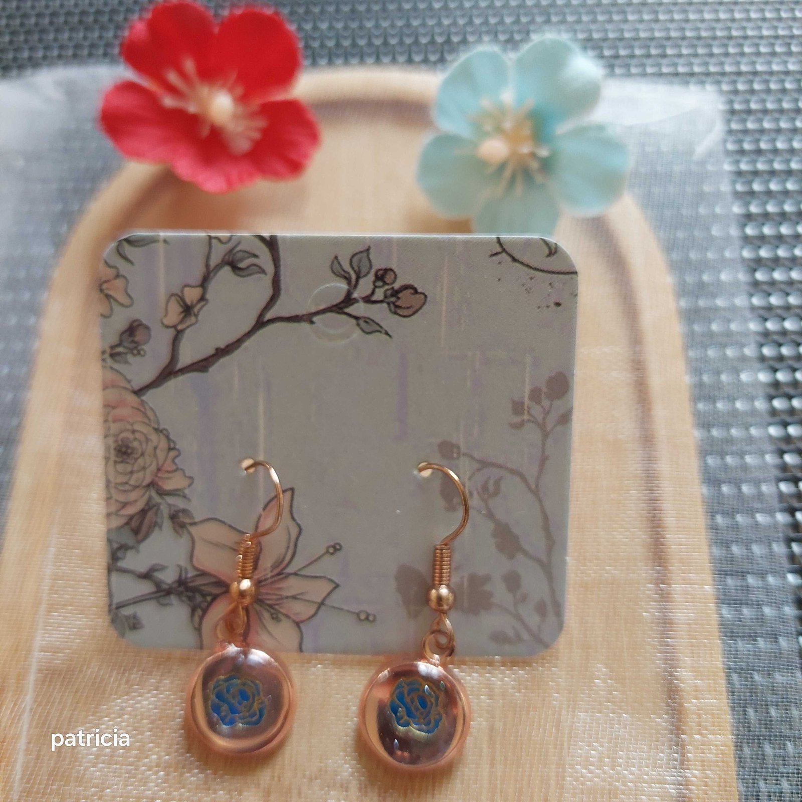 Boucles d'oreilles floraison d'Azur.