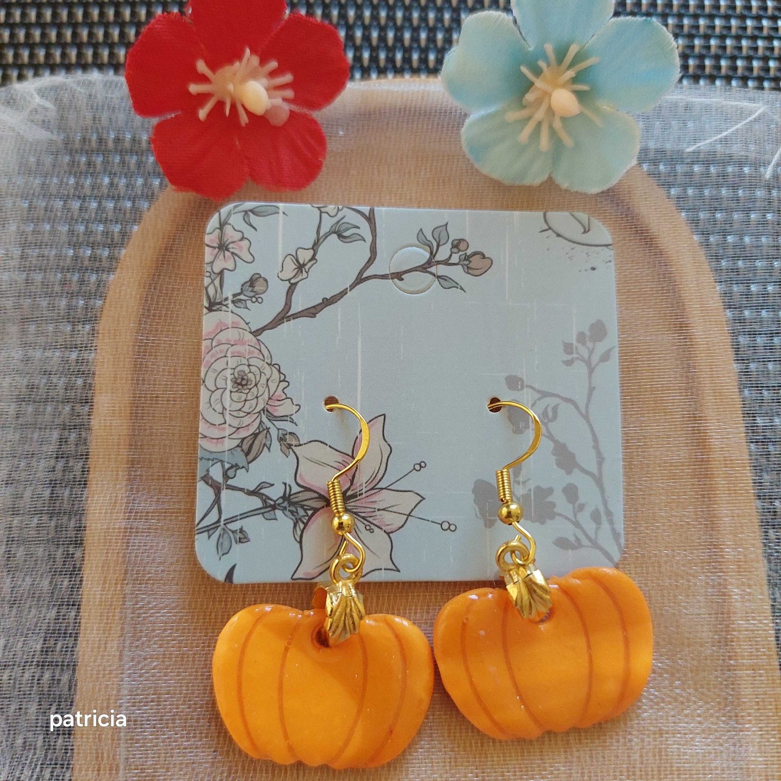 Boucles d'oreilles citrouille éclat de potiron.