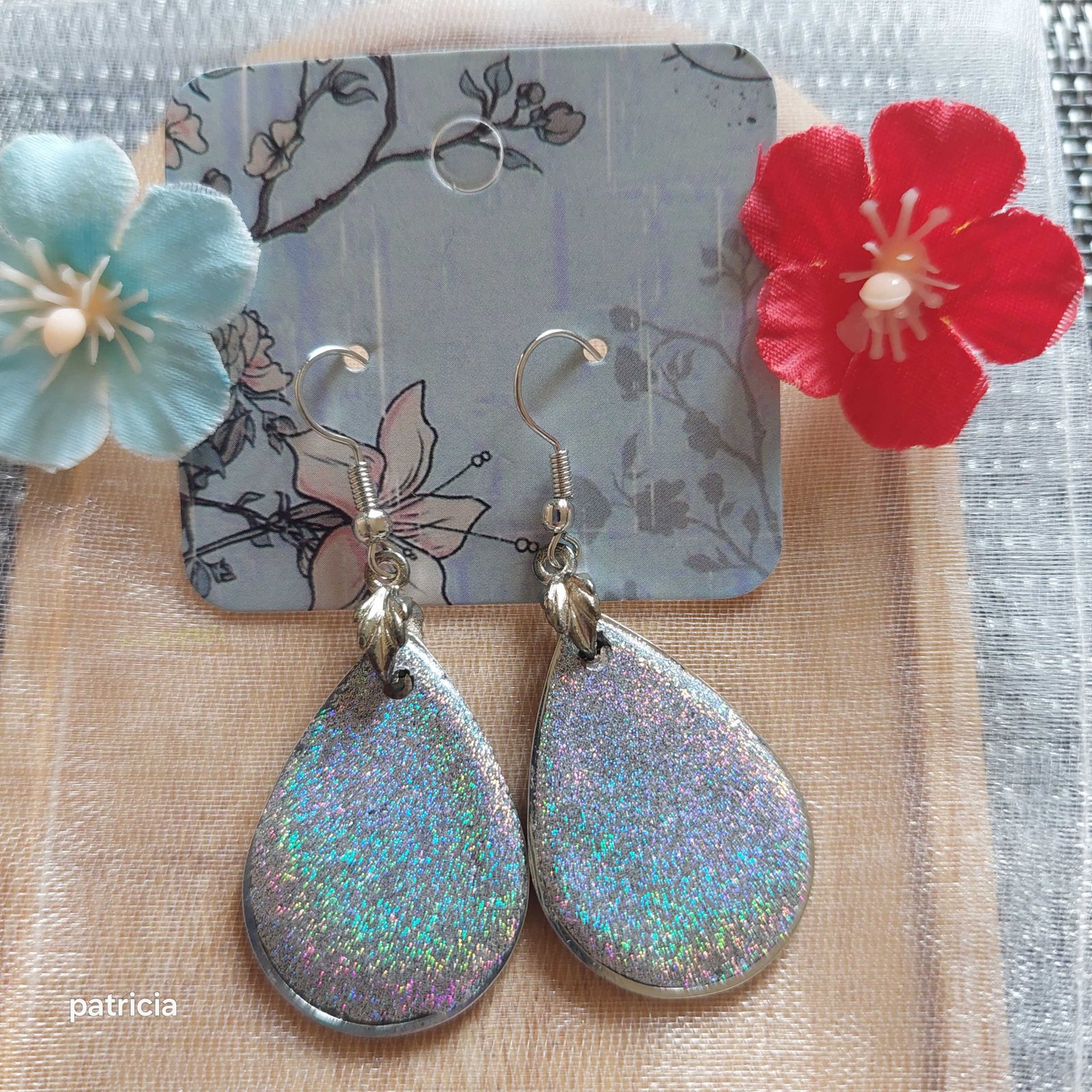 Boucles d'oreilles gouttes hallo arc en ciel