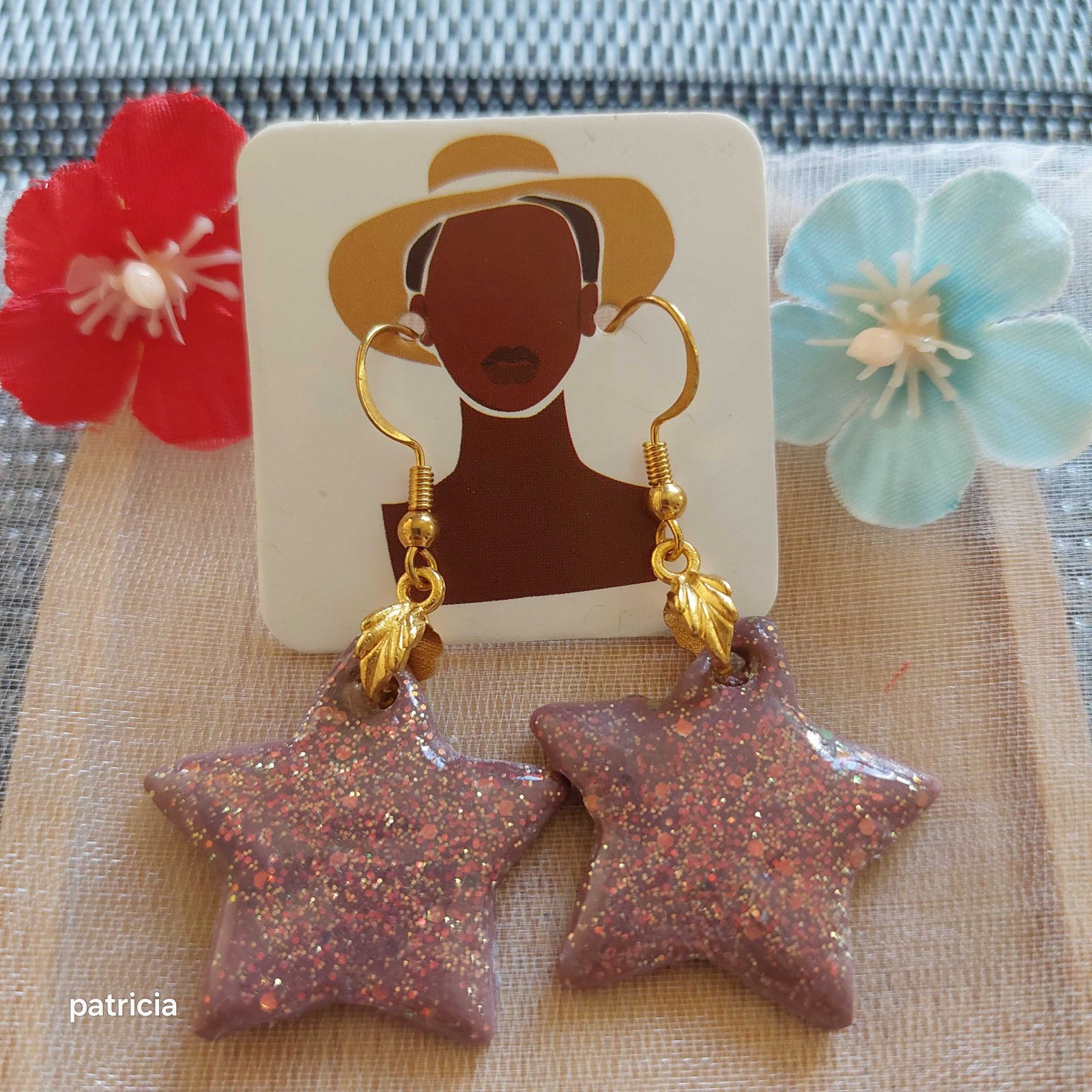 Boucles d'oreilles étoile moka. Créoles vendue séparément 3 euros